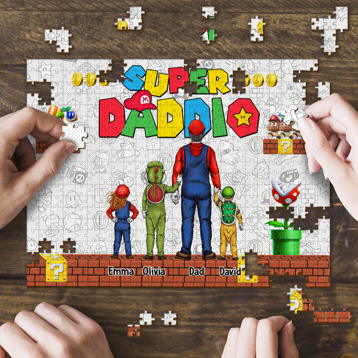 Personalized Super Plumber Jigsaw Puzzle Custom Name Gift for Dad Jigsaw Puzzle GradoCreations