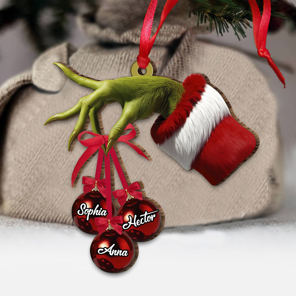 Personalized Grinch Family Ornament Custom Names for Christmas Ornament GradoCreations