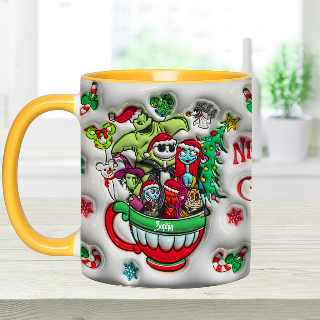 Personalized Merry Grinchmas Accent Mug with Custom Name for Holiday Gifts Accent Mug GradoCreations