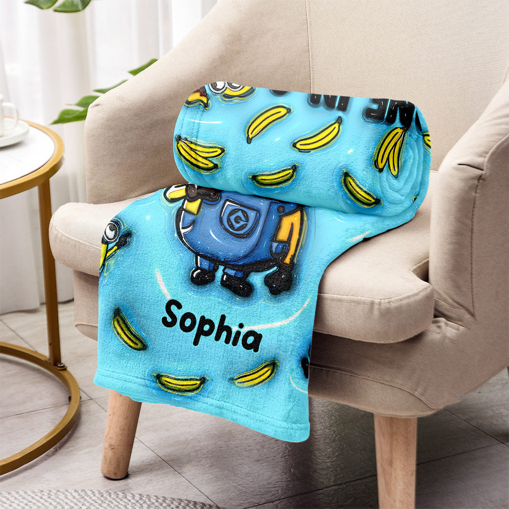 Personalized One In A Minion Blanket Custom Name Gift Blanket GradoCreations