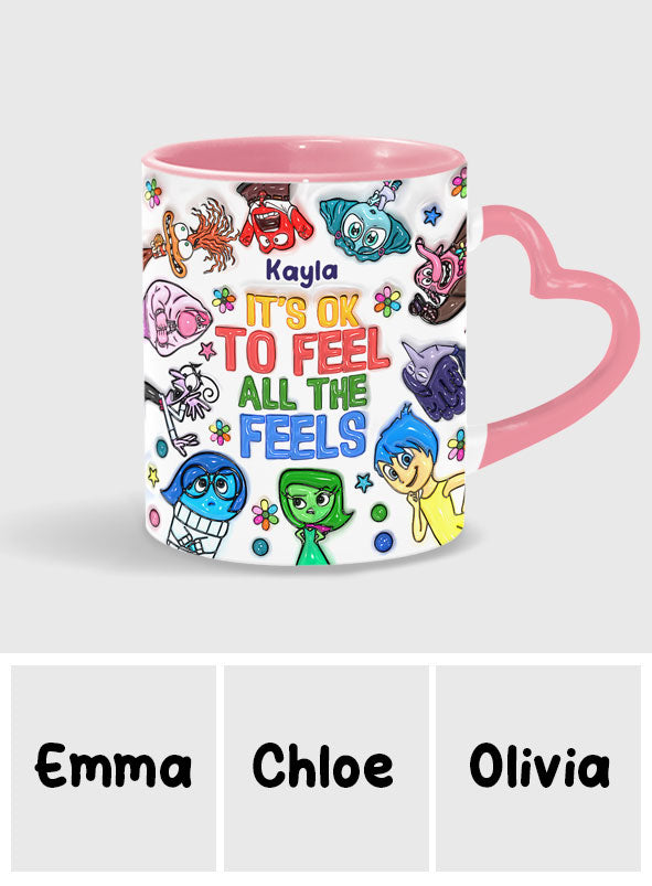 Personalized Heart Handle Mug Custom Name Gift for Mom Heart Handle Mug GradoCreations