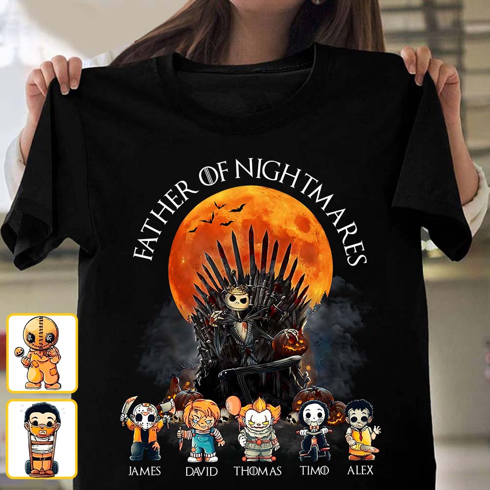 Personalized Father T-Shirt and Hoodie with 4 Character Design T-shirt & Hoodie GradoCreations