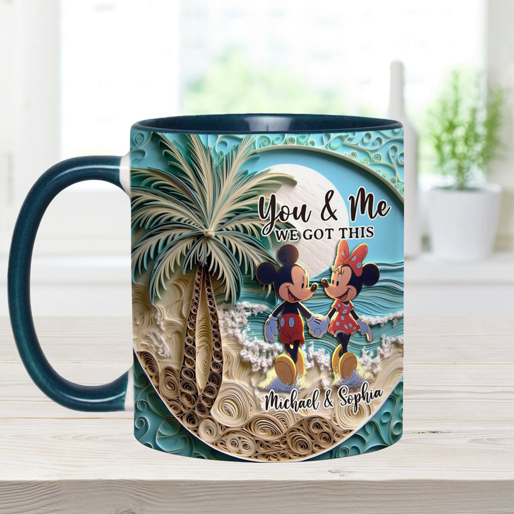 Personalized Couple Beach Scene Accent Mug Custom Names Gift Accent Mug GradoCreations