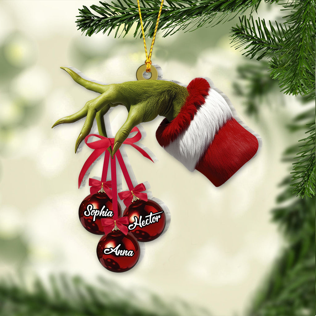 Personalized Grinch Family Ornament Custom Names for Christmas Ornament GradoCreations