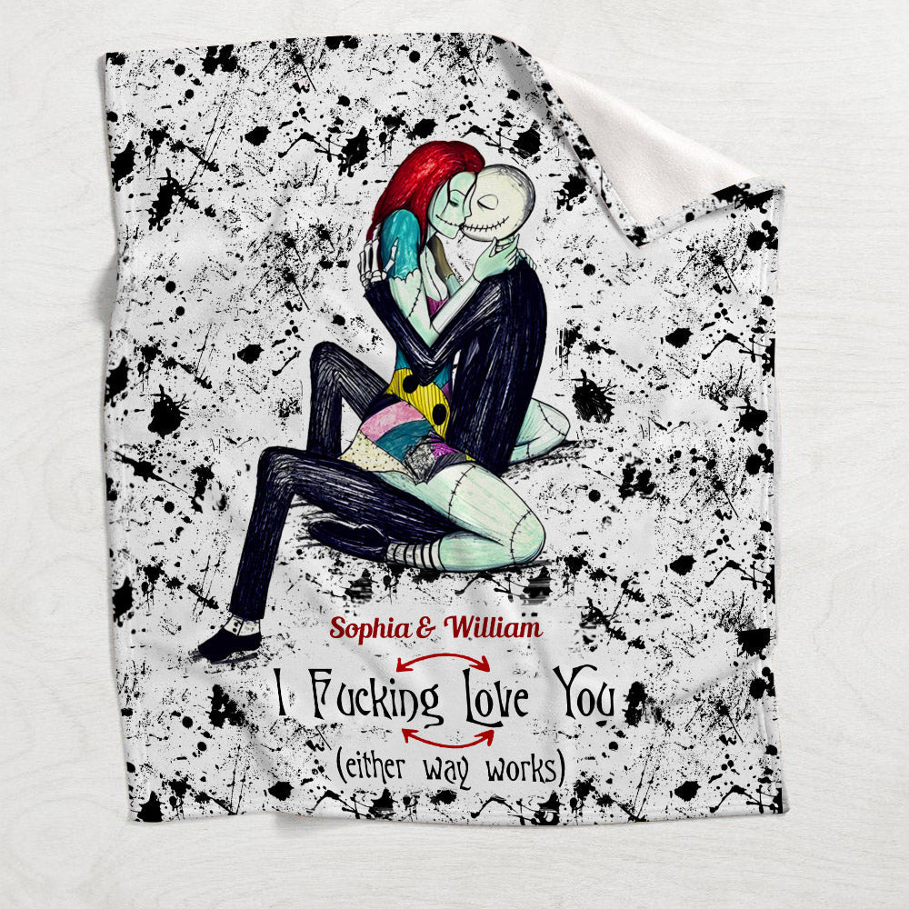 Personalized Nightmare Blanket Custom Name Gift for Couples Blanket GradoCreations
