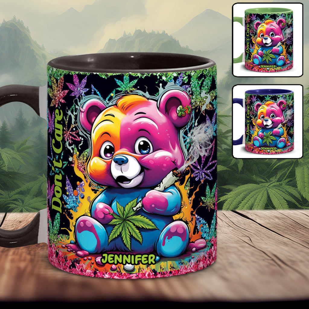 Personalized Don't Care Bear Weed Accent Mug Custom Name Gift Accent Mug GradoCreations