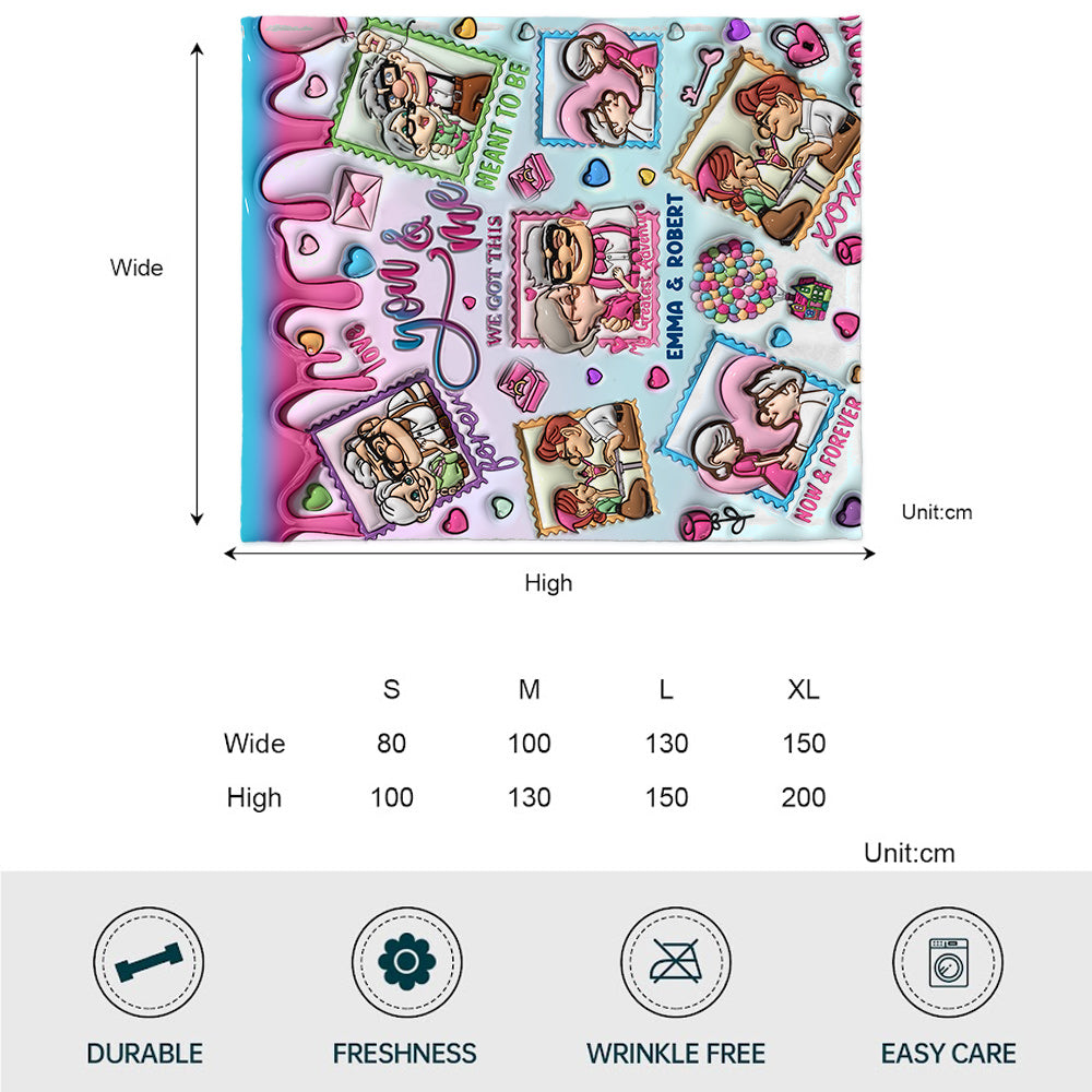 Personalized Flannel Mouse Blanket Custom Name Gift for Couples Blanket GradoCreations