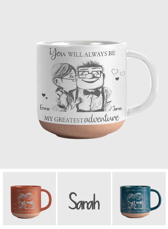 Personalized Engraved Pottery Mug Custom Name Gift for Couples Engraved Pottery Mug GradoCreations