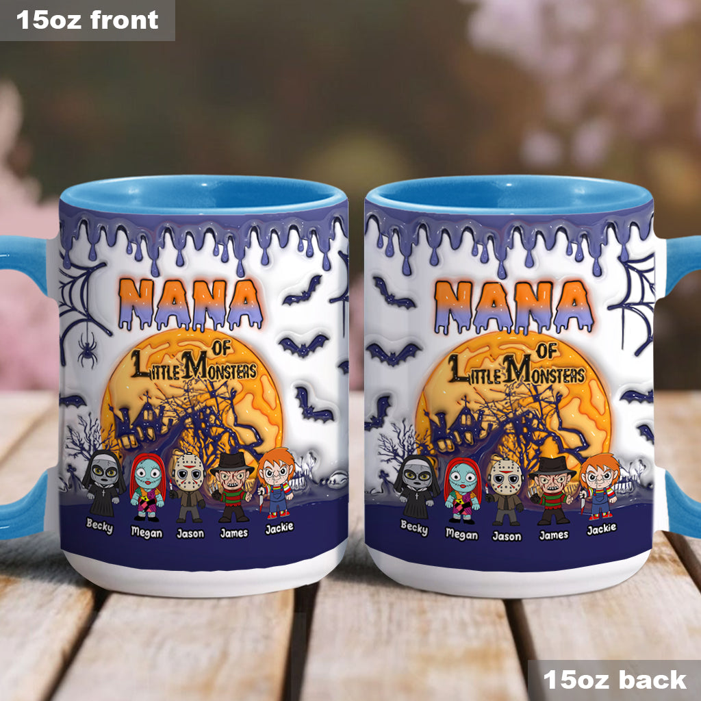 Personalized Halloween Mug for Grandma of Little Monsters Accent Mug GradoCreations