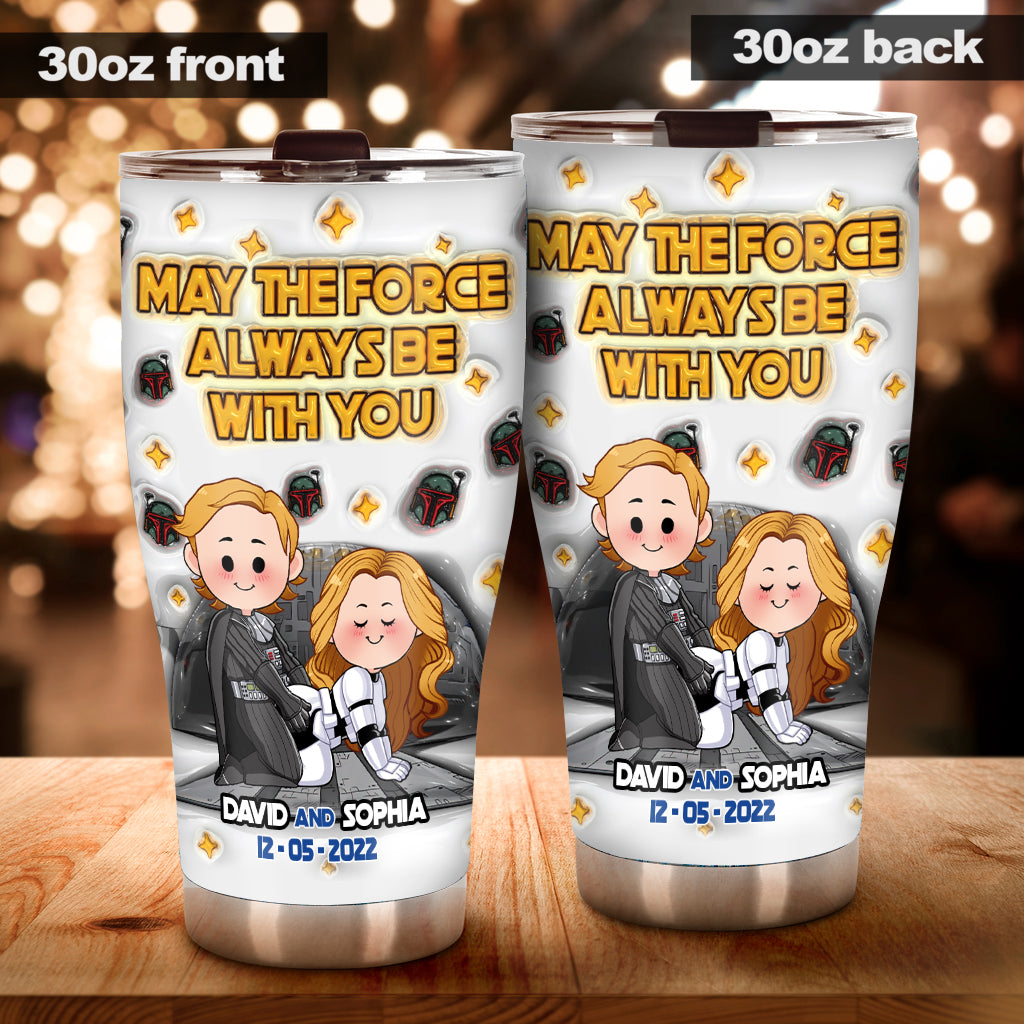 Personalized Star Wars Tumbler with Custom Names for Couples Tumbler GradoCreations