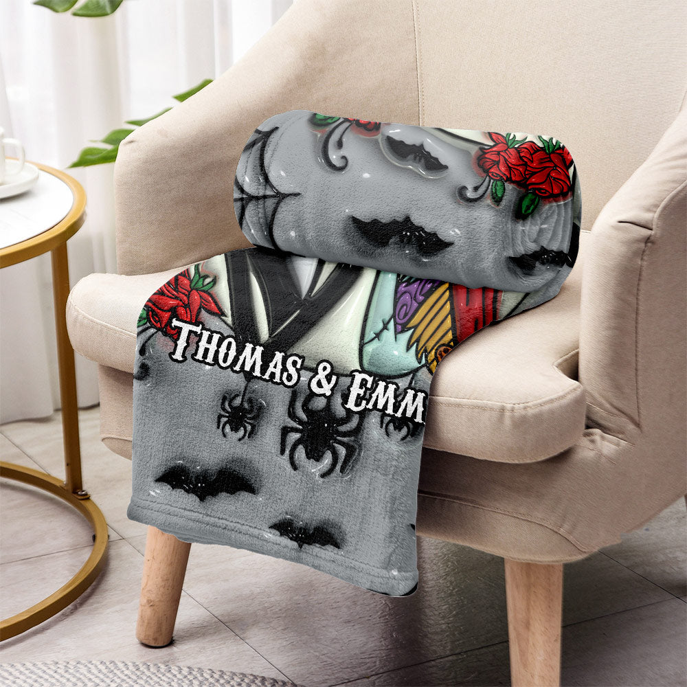 Personalized Nightmare Blanket Custom Name Gift for Couples Blanket GradoCreations