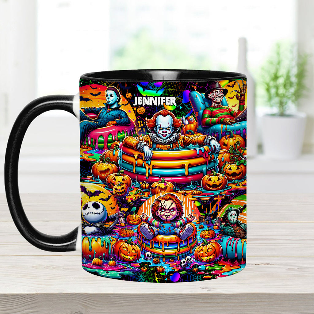 Personalized Halloween Accent Mug Custom Name Unique Gift Accent Mug GradoCreations
