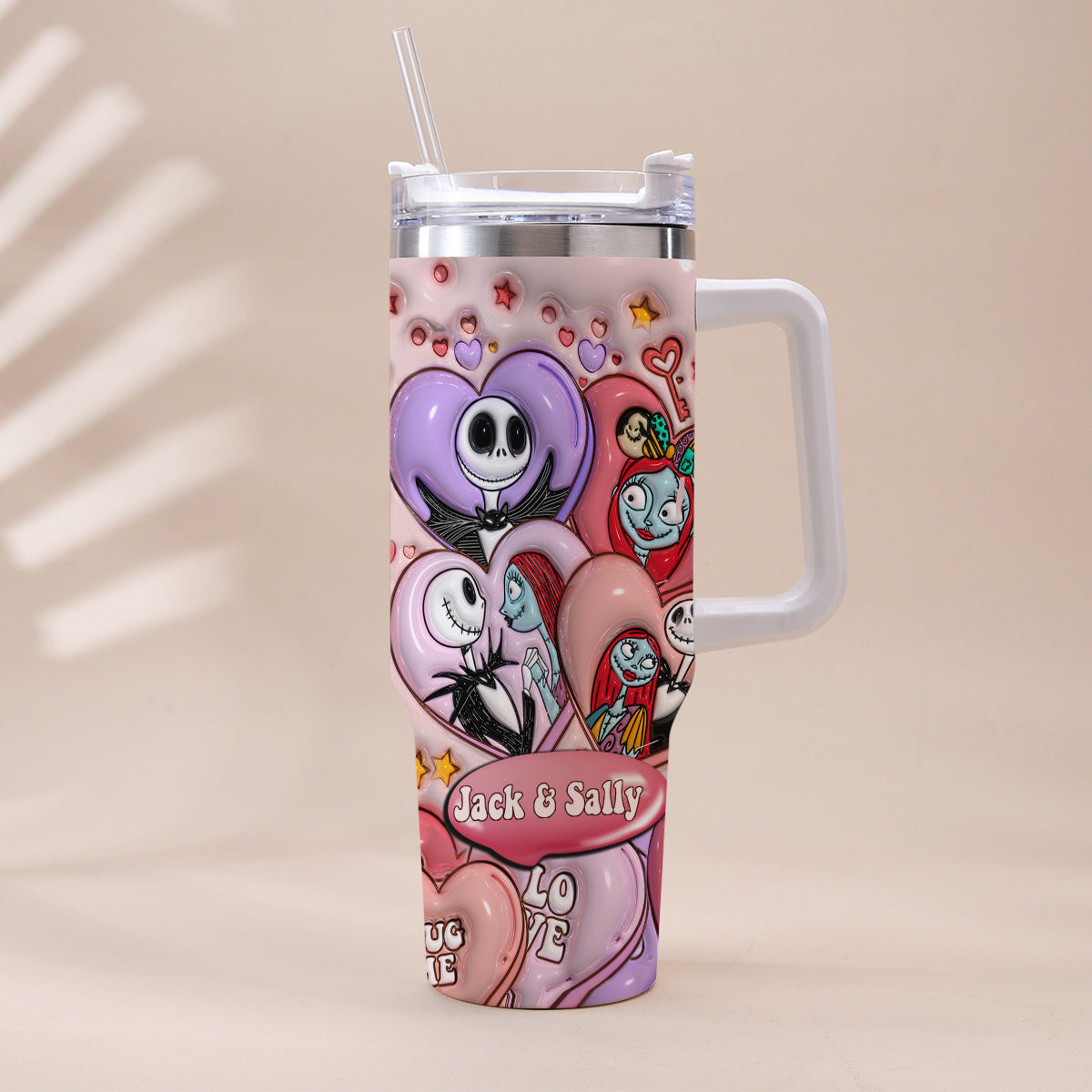 Personalized Tumbler With Handle for Couples | Unique Gift Idea Tumbler With Handle GradoCreations