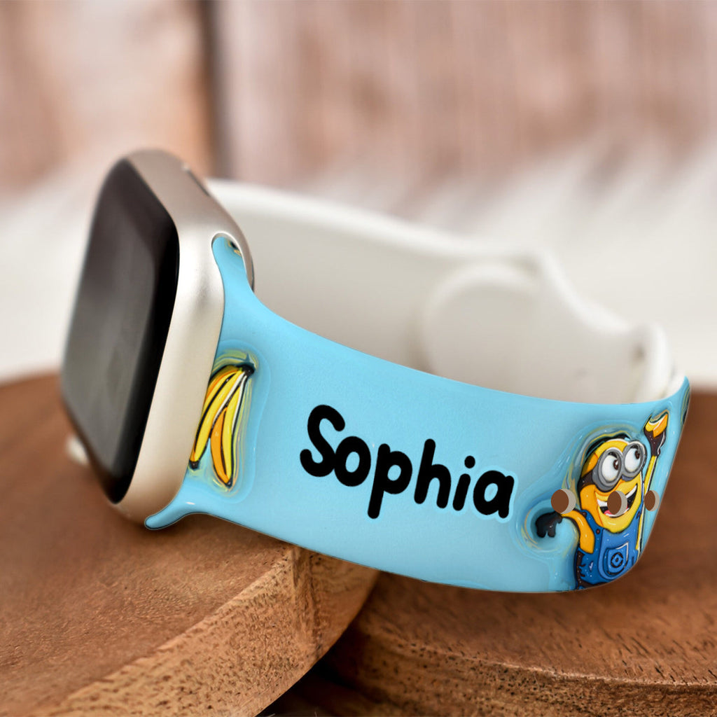Personalized Silicone Apple Watch Band One In A Minion Gift Apple Watch Band GradoCreations