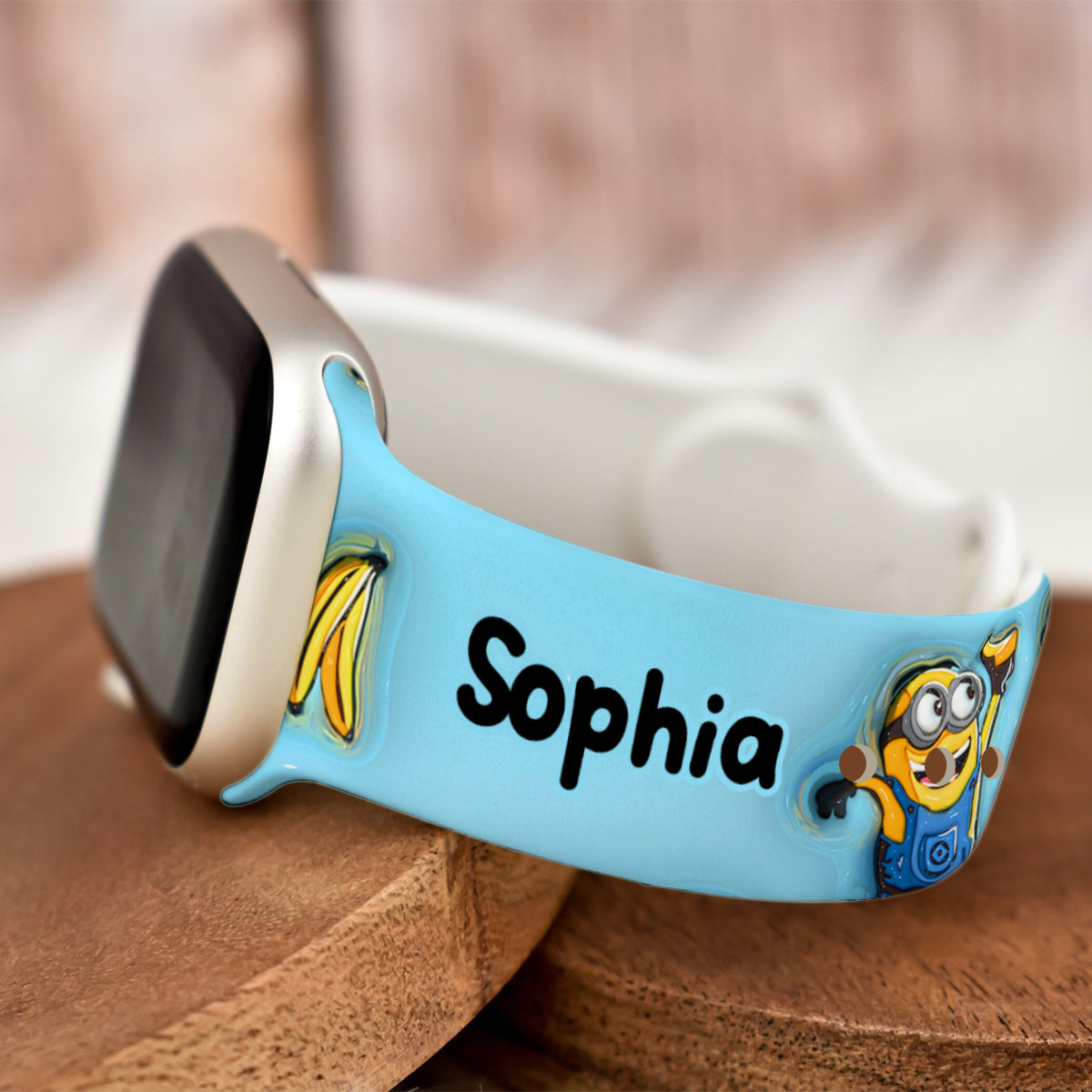 Personalized Silicone Apple Watch Band One In A Minion Gift Apple Watch Band GradoCreations