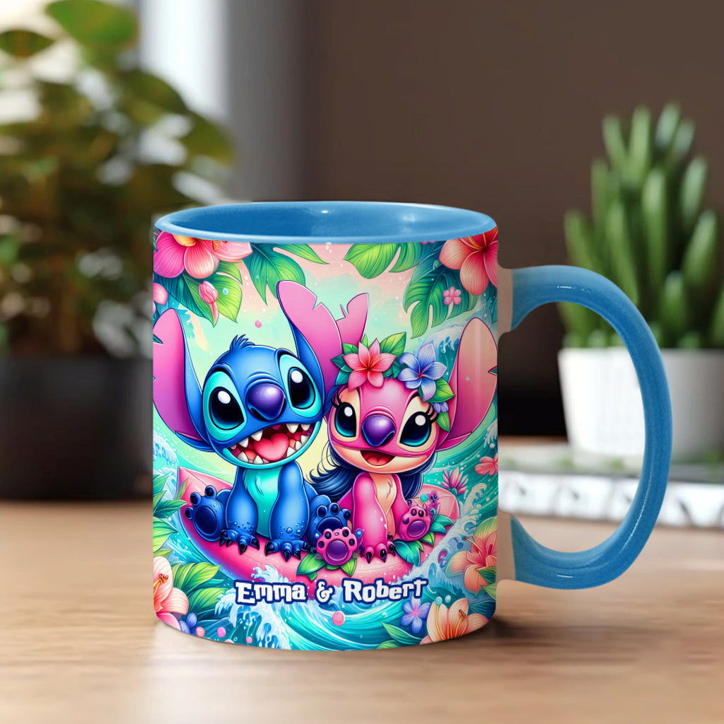 Personalized Ohana Accent Mug Custom Name Gift for Couple Accent Mug GradoCreations