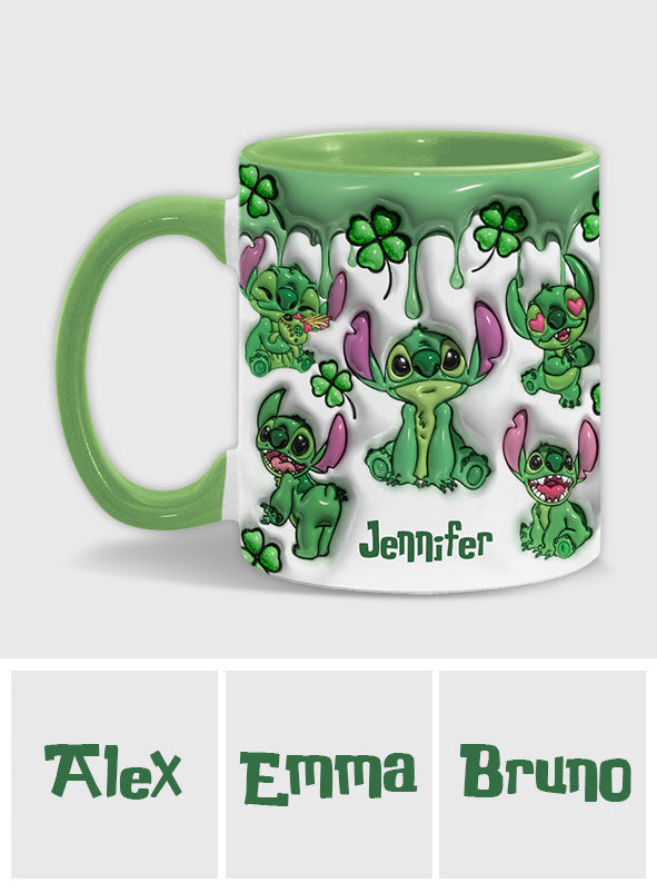 Personalized Lucky Shamrock Accent Mug Custom Name Gift Accent Mug GradoCreations