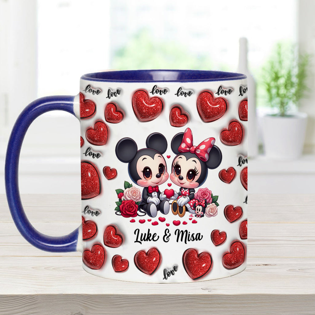 Personalized Couple Heart Mug with Custom Names for Anniversary Gift Accent Mug GradoCreations