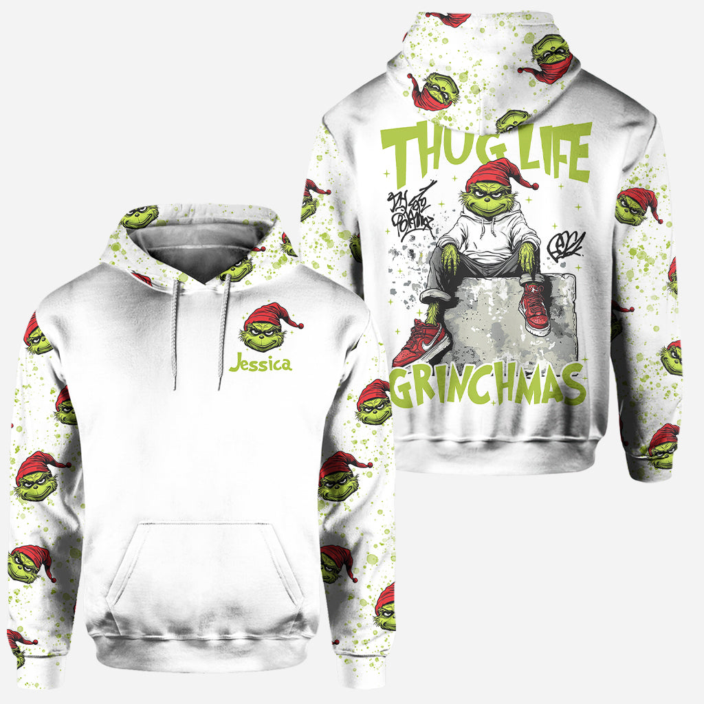 Personalized Grinch Hoodie & Leggings Set Custom Name Gift for Christmas Hoodie & Leggings GradoCreations
