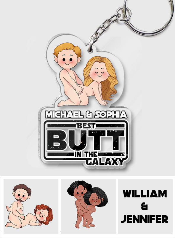 Personalized Transparent Acrylic Keychain Custom Name Gift for Couples One-sided Keychain GradoCreations