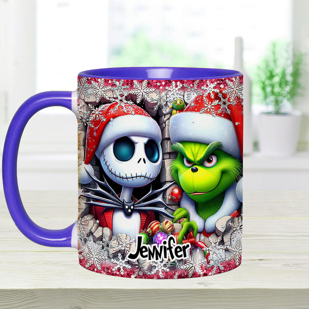Personalized Nightmare Christmas Accent Mug Custom Name Gift Accent Mug GradoCreations