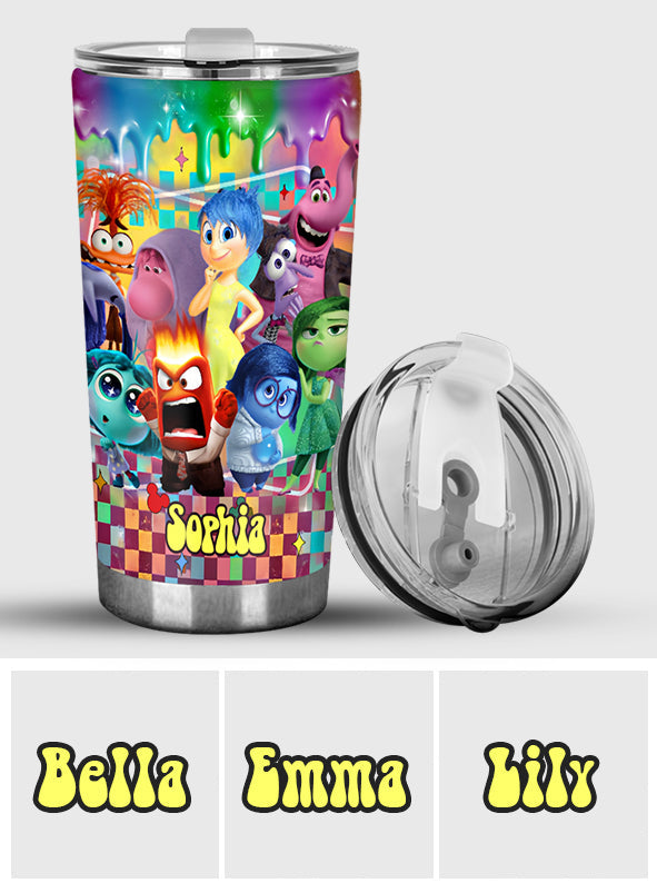 Personalized Tumbler with Custom Name & Colorful Design for Kids Tumbler GradoCreations