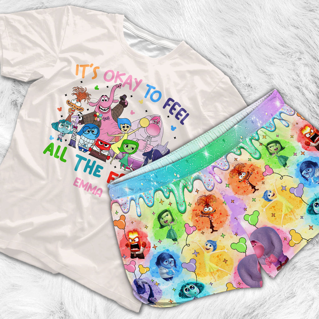 Personalized All Over Shirt & Shorts Set for Women - Colorful Feelings Gift All Over Shirt & Women Shorts GradoCreations