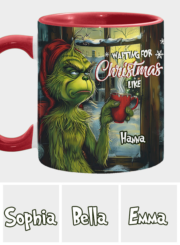 Personalized Grinch Accent Mug Custom Name Christmas Gift Accent Mug GradoCreations