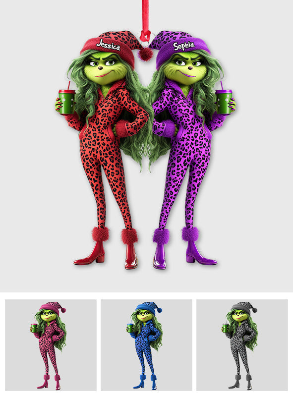 Personalized Grinch Squad Transparent Ornament Custom Gift for Christmas One-sided Ornament GradoCreations