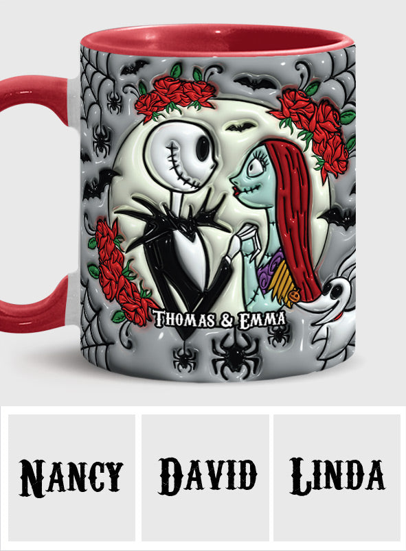 Personalized Nightmare Accent Mug for Couples | Custom Name Gift Accent Mug GradoCreations