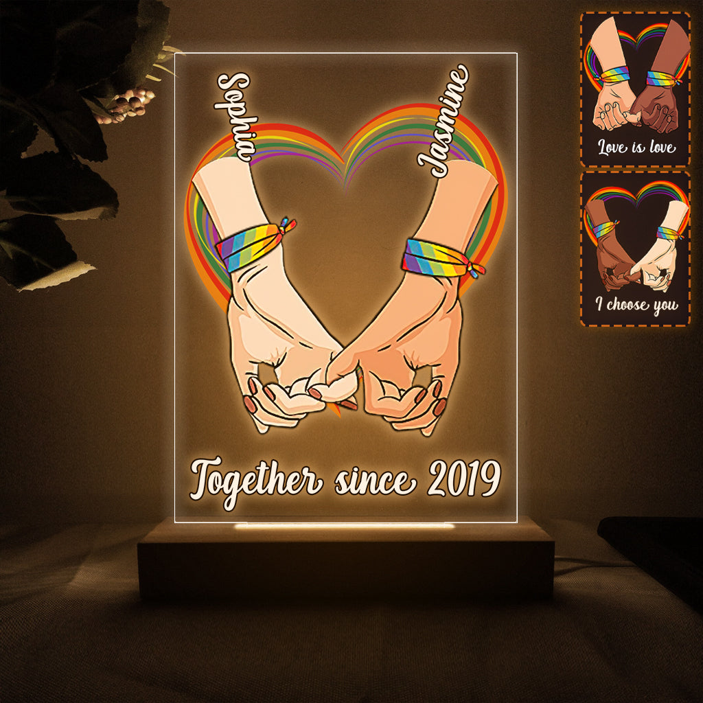Personalized LGBT Support Shaped Plaque Light Base Gift Shaped Plaque Light Base GradoCreations