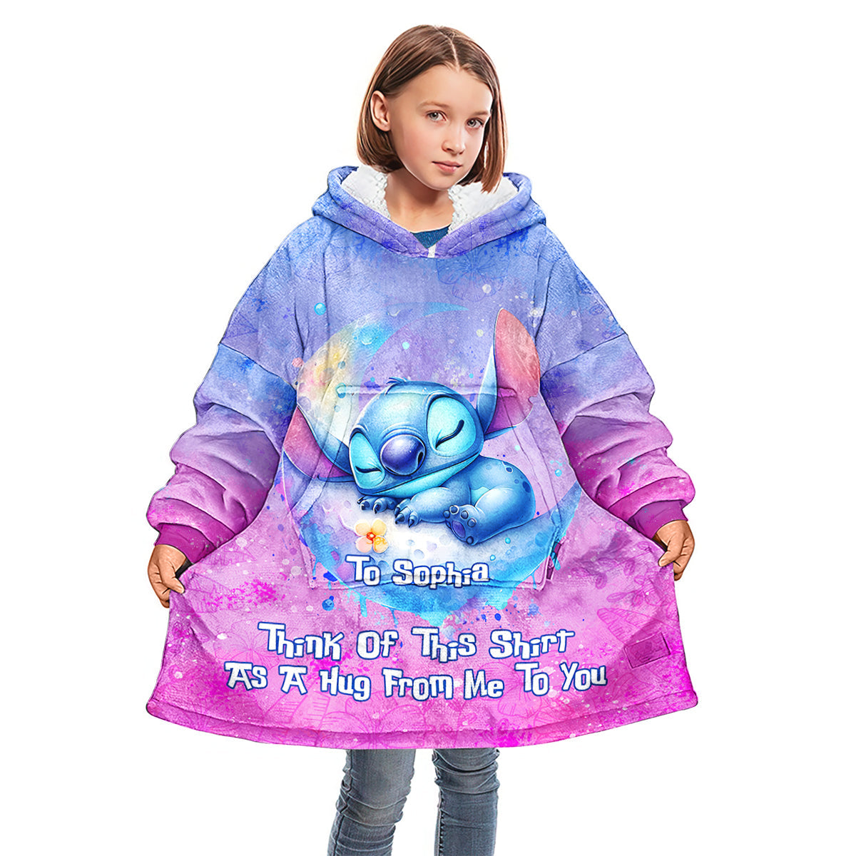 Personalized Ohana Blanket Hoodie Custom Gift for Her Blanket Hoodie GradoCreations