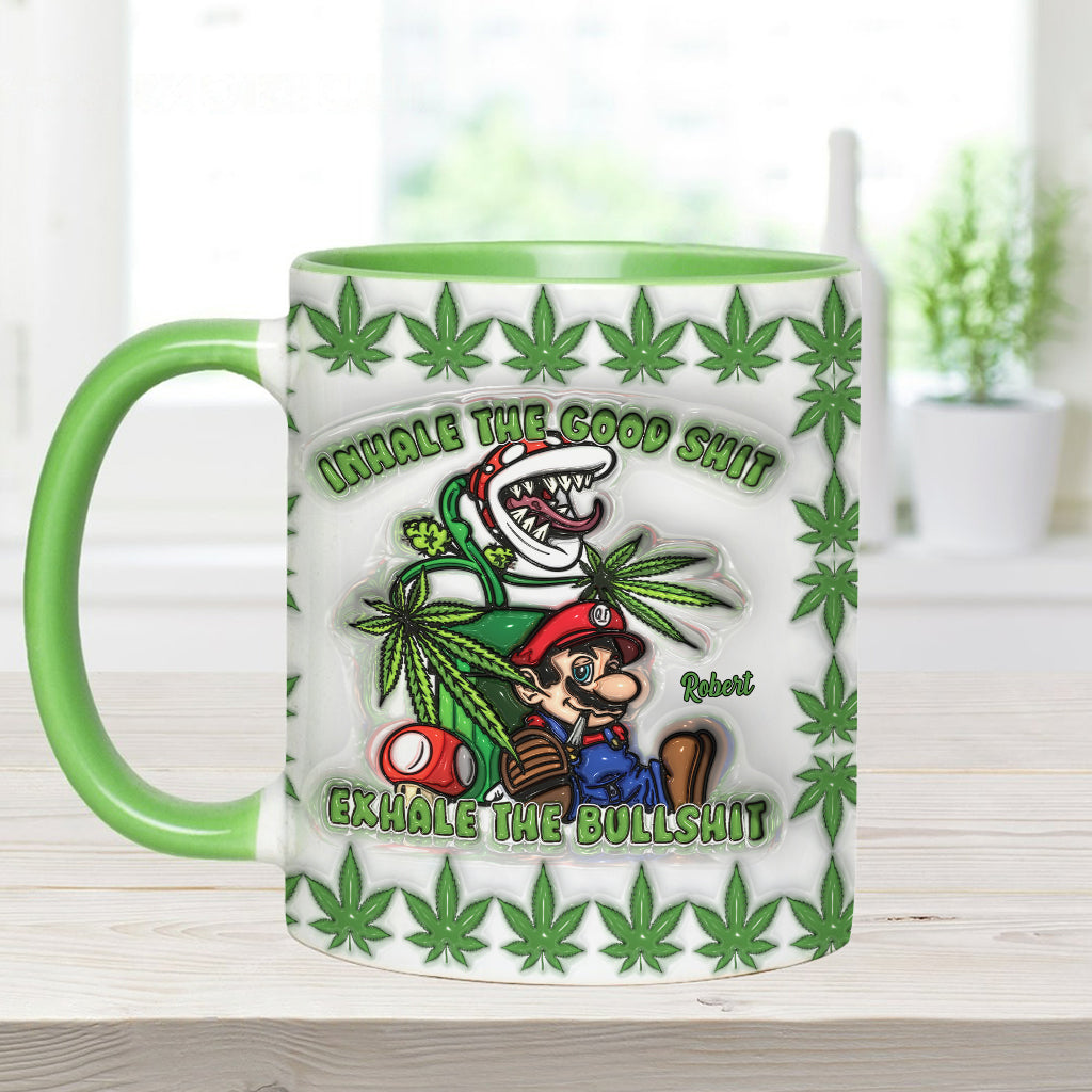 Personalized Weed Accent Mug Inhale the Good Sh*t Gift Accent Mug GradoCreations