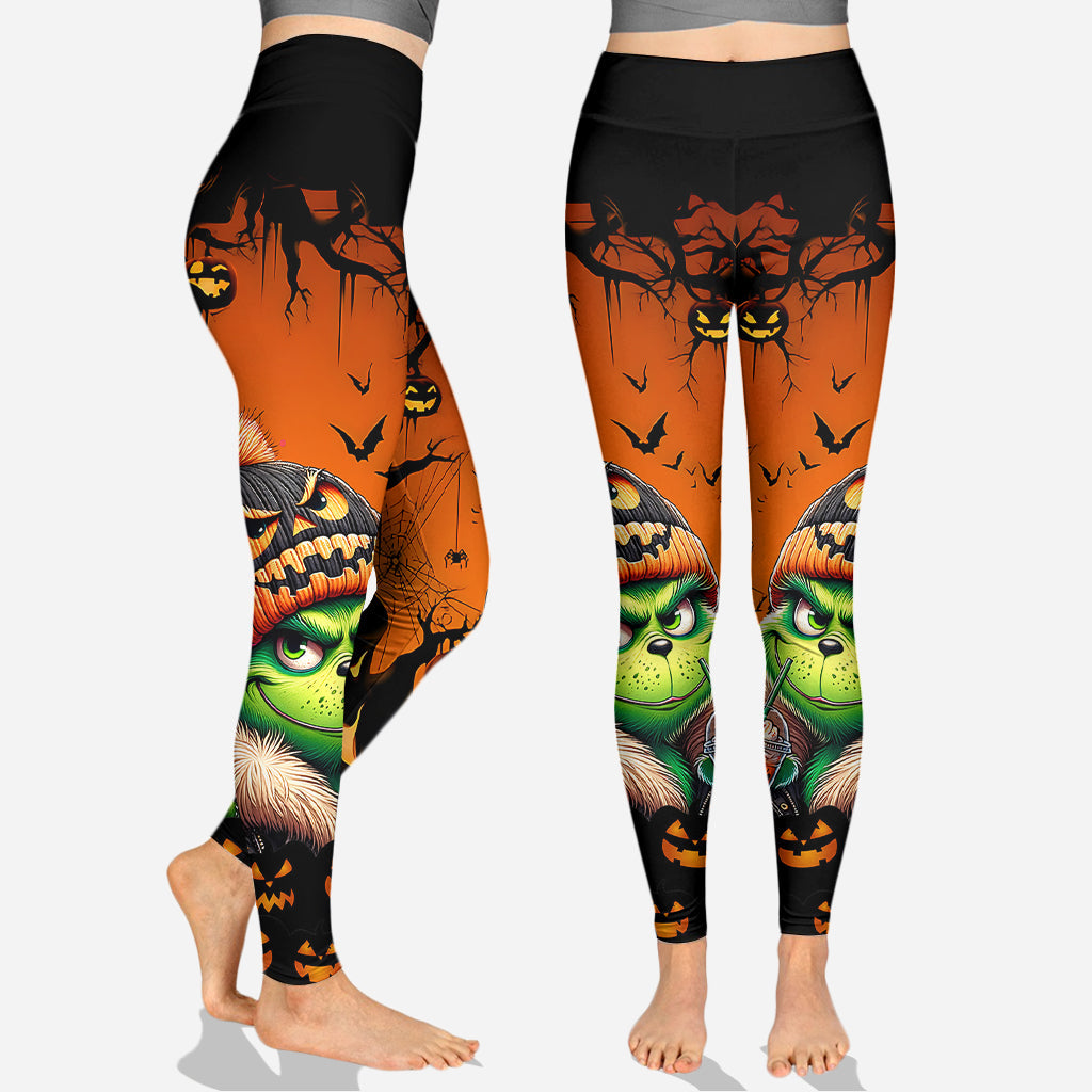 Personalized Halloween Grinch Hoodie & Leggings Set Gift Hoodie & Leggings GradoCreations