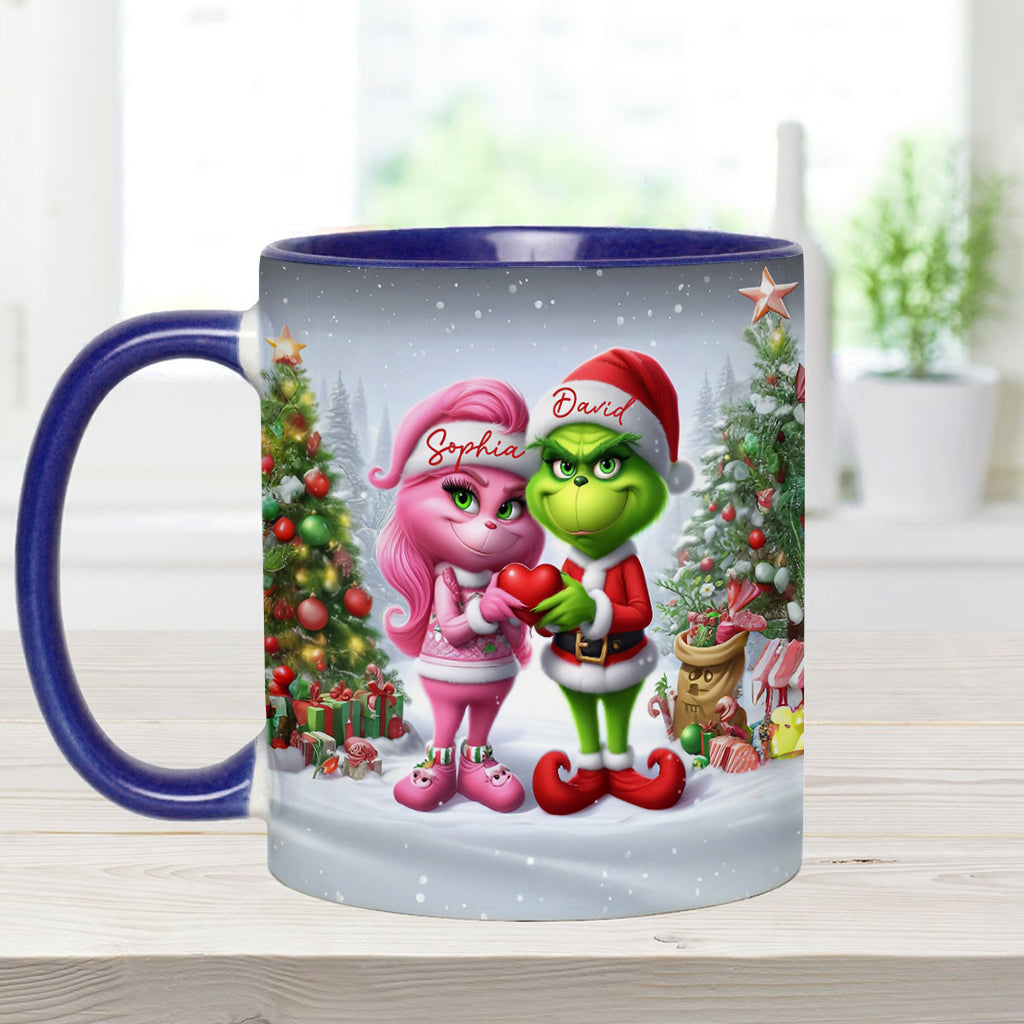 Personalized Merry Grinchmas Accent Mug Custom Name Gift for Christmas Accent Mug GradoCreations