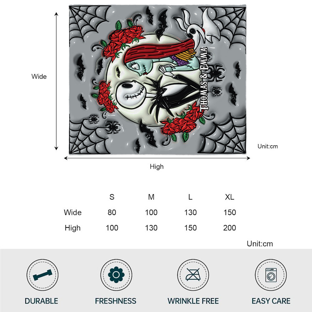 Personalized Nightmare Blanket Custom Name Gift for Couples Blanket GradoCreations