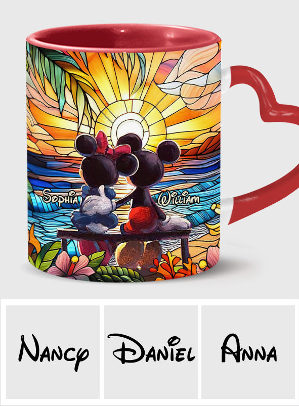 Personalized Heart Handle Mug Custom Name Gift for Couple Heart Handle Mug GradoCreations