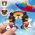 Personalized LGBT Support Keychain Custom Names for Couples Keychain GradoCreations
