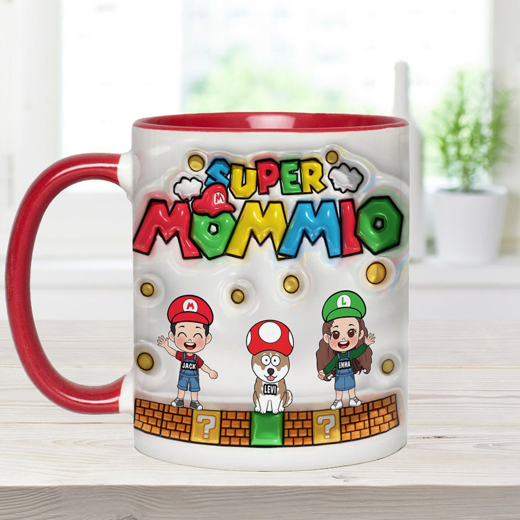 Personalized Super Mommy Accent Mug Custom Name Gift for Mom Accent Mug GradoCreations