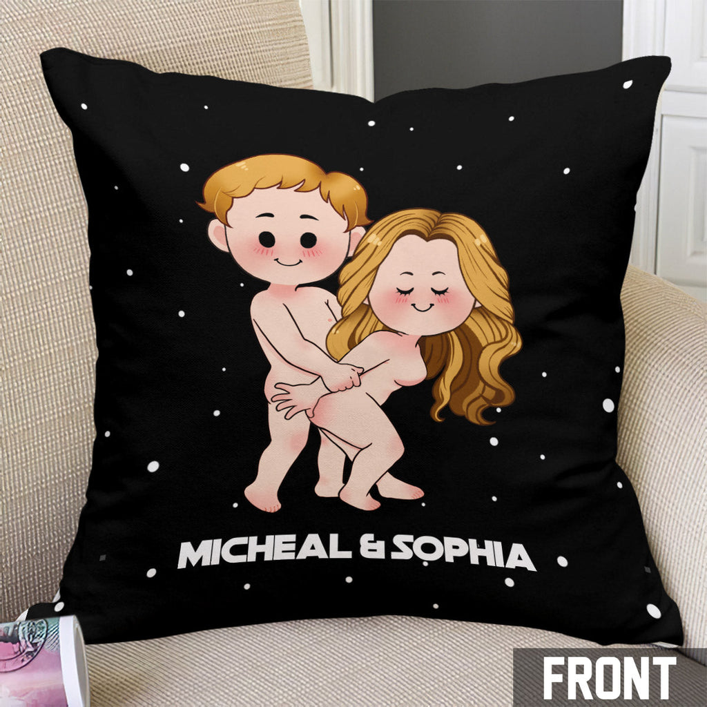 Personalized Romantic Throw Pillow Custom Couple Names Gift Throw Pillow GradoCreations