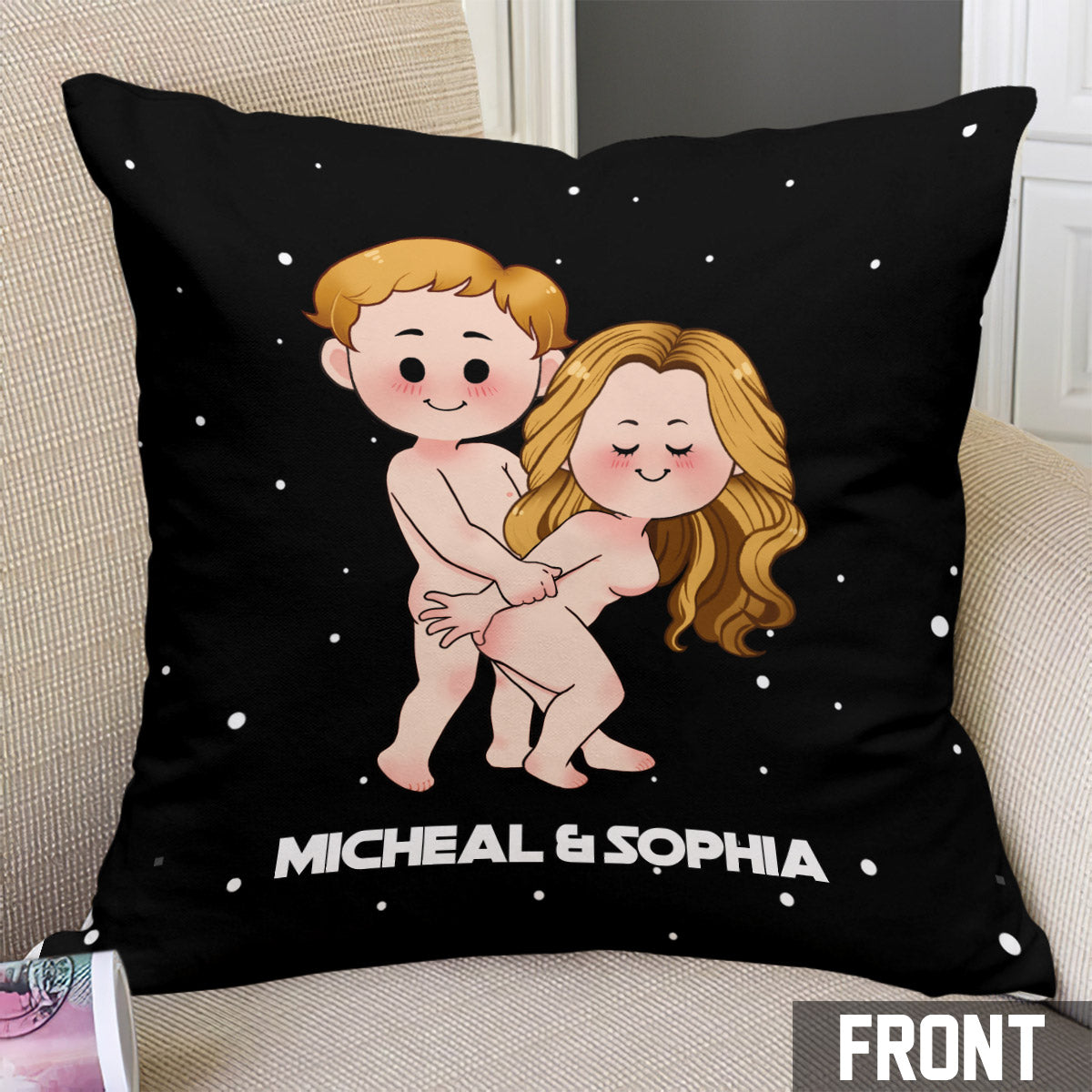 Personalized Romantic Throw Pillow Custom Couple Names Gift Throw Pillow GradoCreations