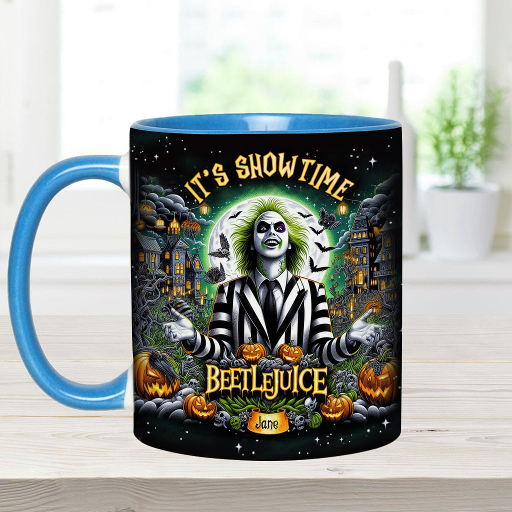 Personalized Beetlejuice Accent Mug Custom Name Gift for Halloween Accent Mug GradoCreations