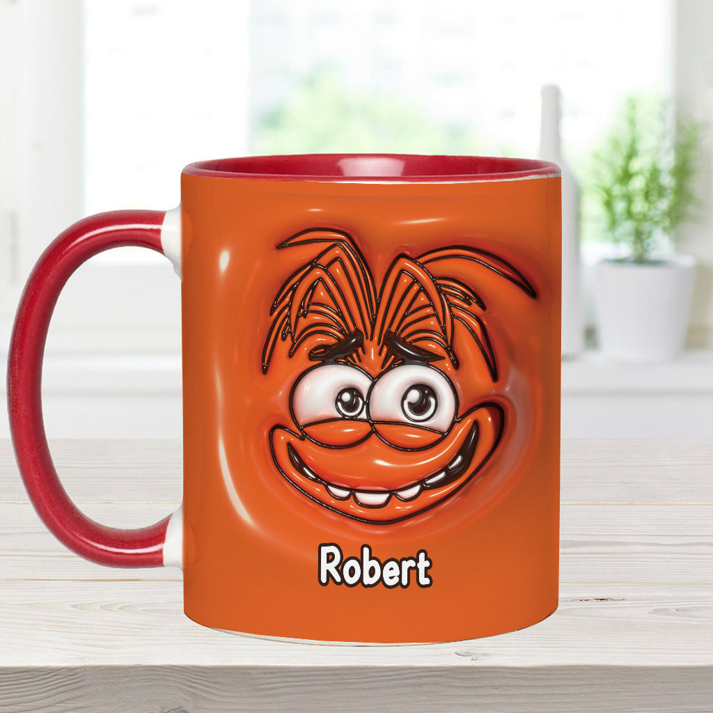 Personalized Two-Tone Accent Mug with Emotive Character - Custom Name Gift Accent Mug GradoCreations