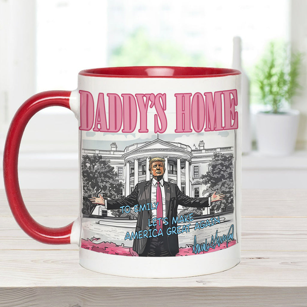 Personalized Two-Tone Accent Mug Custom Name Gift for Dad Accent Mug GradoCreations