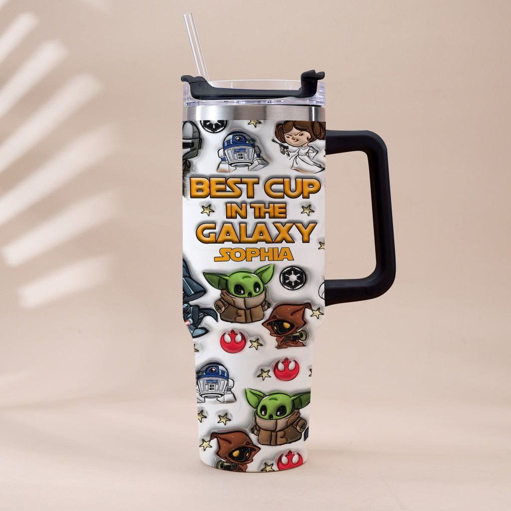 Personalized Galaxy Tumbler with Handle Gift for Kids - Custom Name Tumbler With Handle GradoCreations