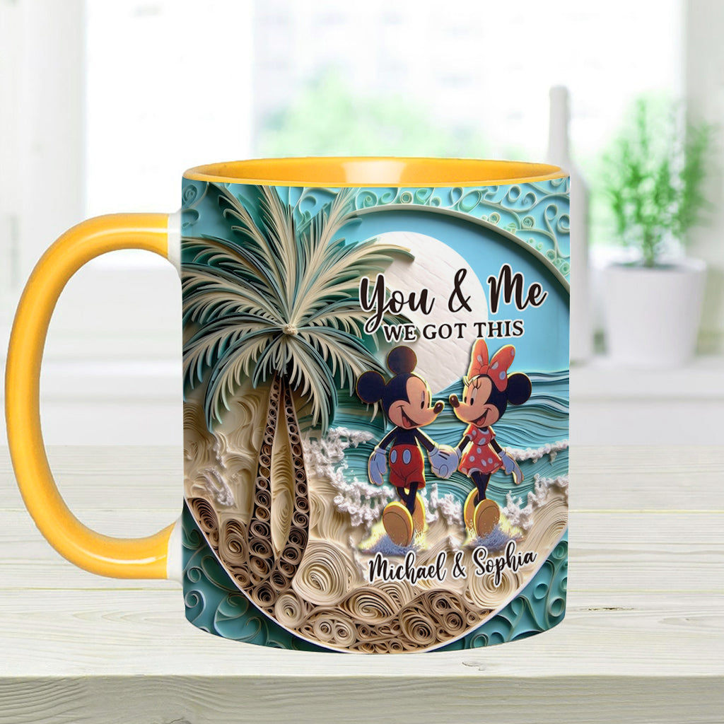 Personalized Couple Beach Scene Accent Mug Custom Names Gift Accent Mug GradoCreations