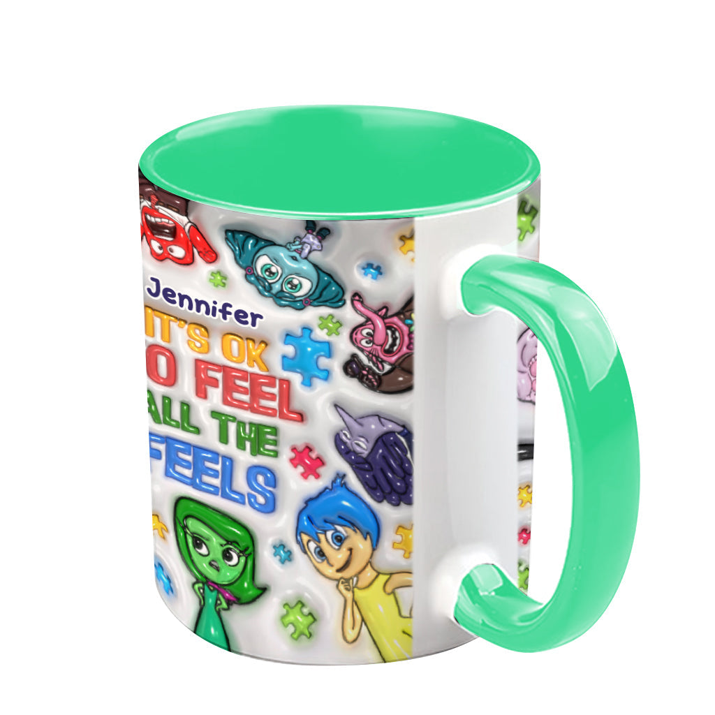 Personalized Autism Awareness Accent Mug for Kids | Custom Name Gift Accent Mug GradoCreations