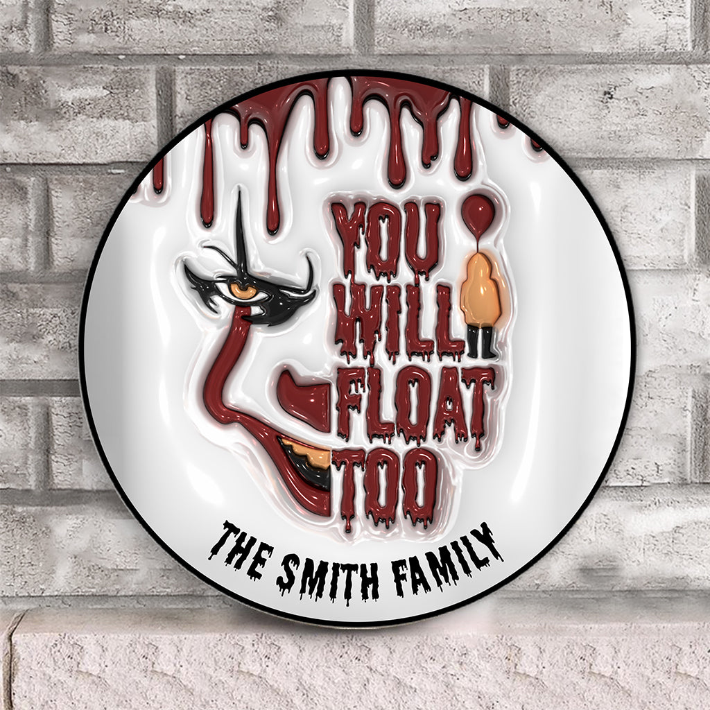 Personalized Round Wood Sign Custom Family Name Halloween Decor Round Wood Sign GradoCreations