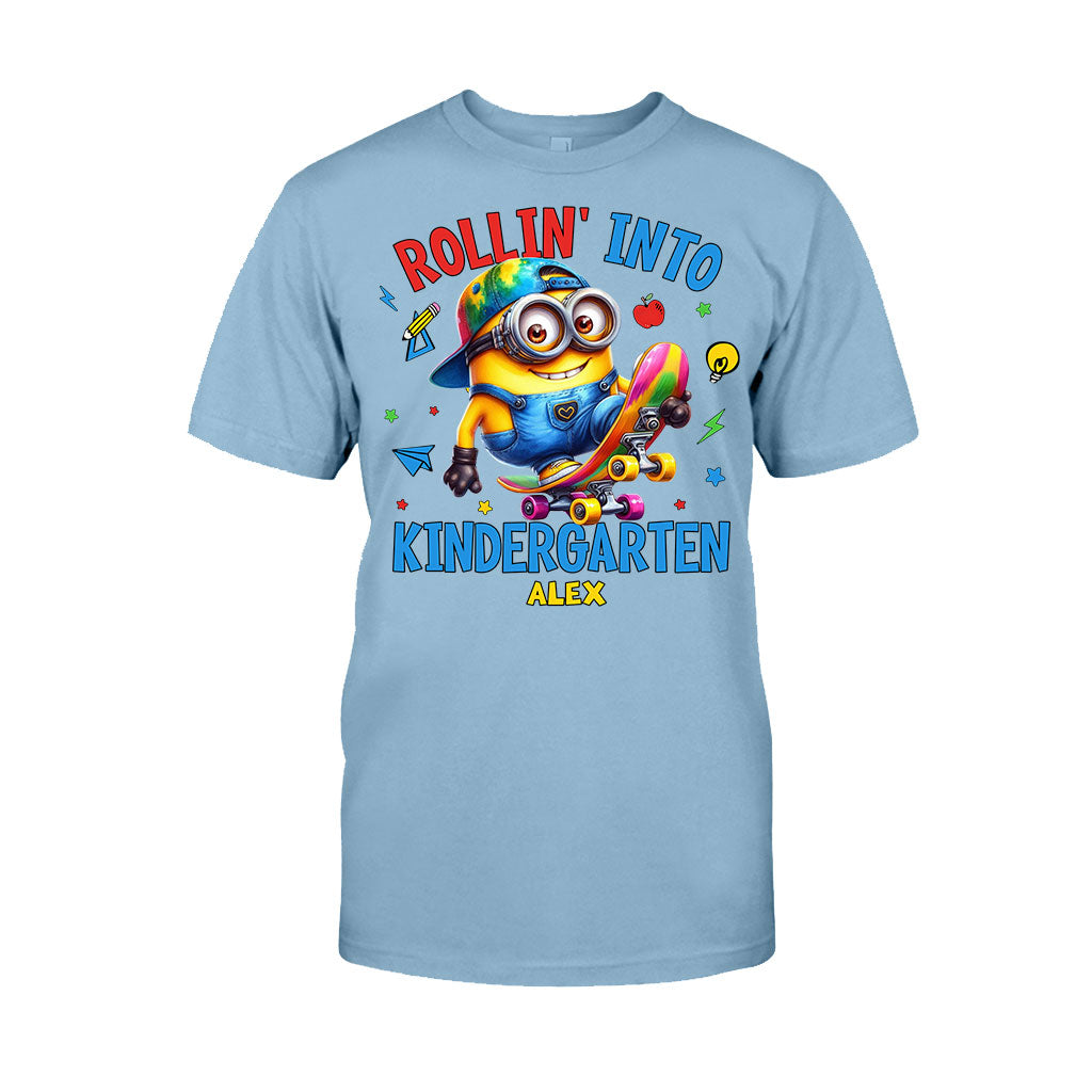 Personalized Kids T-Shirt Rollin Into Kindergarten Custom Name T-shirt & Hoodie GradoCreations