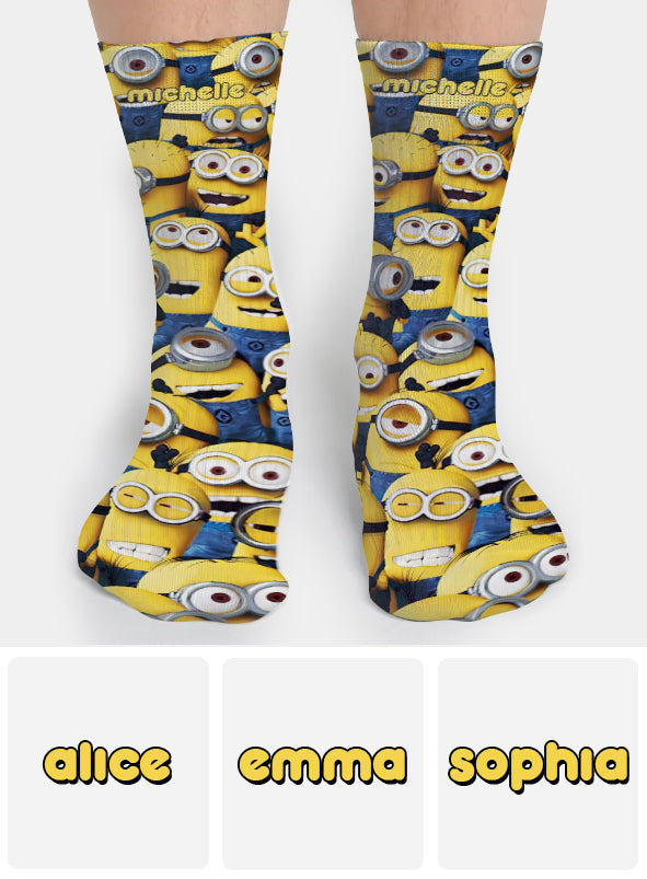 Personalized Cute Monster Socks Custom Name Gift for Kids Socks GradoCreations
